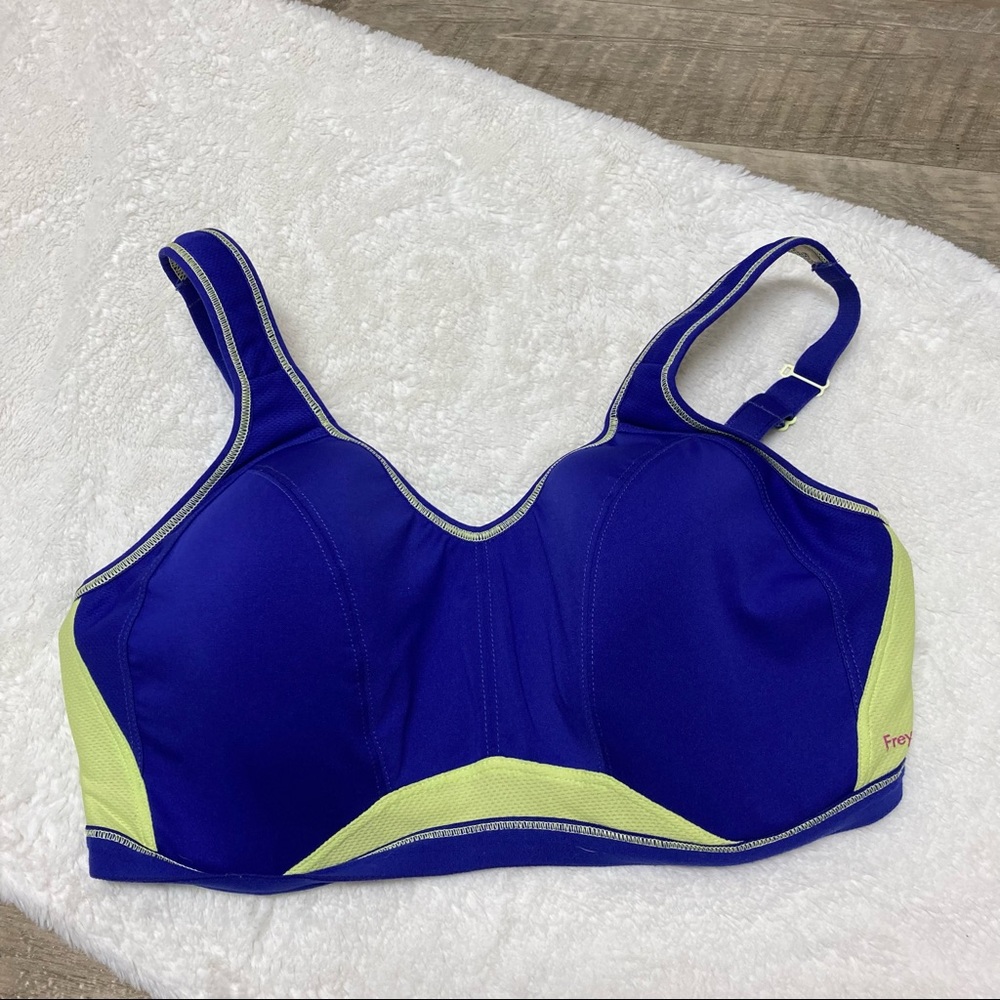 Freya Blue and Lime Green Sports Bra